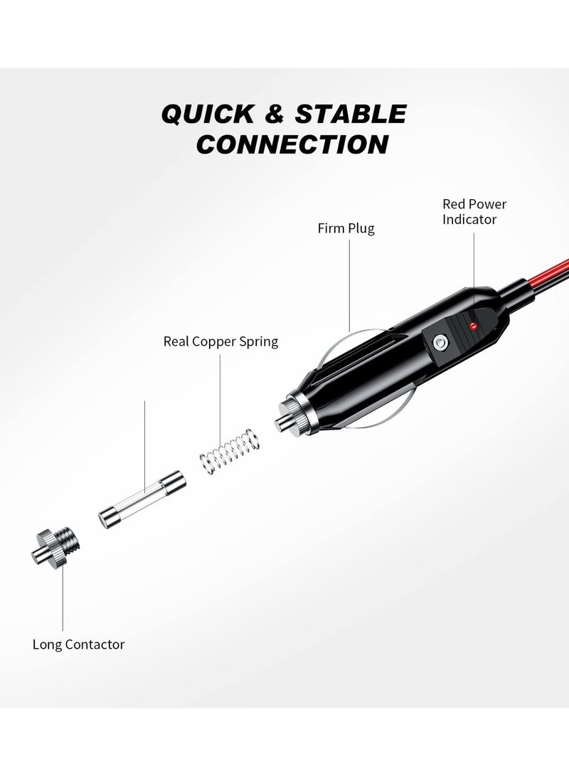 fantasize 1 to 2 Car Cigarette Lighter Splitter Adapter, 2 Way Cigarette Lighter Extension Cord, 12v 24v Plug Socket Power Charger Adapter, Male Plug to Female Socket Extension Cable - Image 4